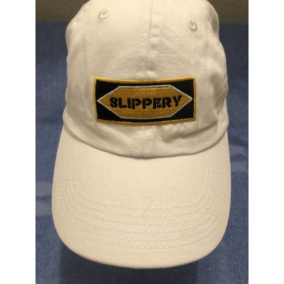 YRN Cap Men Adjustable White Solid With Slippery Logo On Cap 100% Cotton - Picture 1 of 6